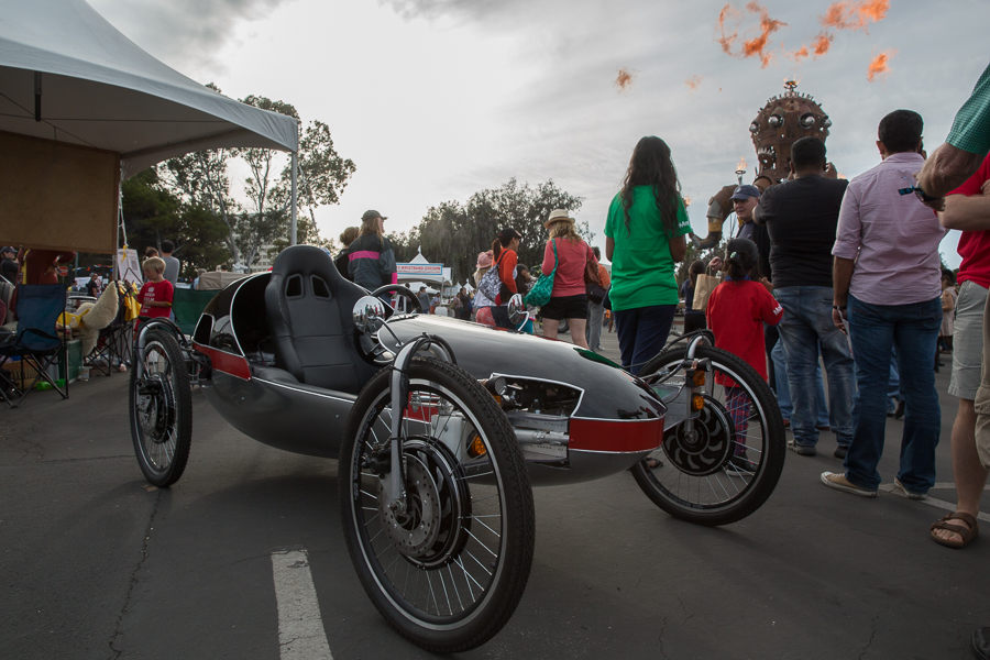 The Future of Transportation Gary Lavarack's stylish, street-legal Neighborhood Electric Vehicle (NEV) cruises 35 mph on 4 hub motors and has patent-pending acrylic sheet shock absorbers.
